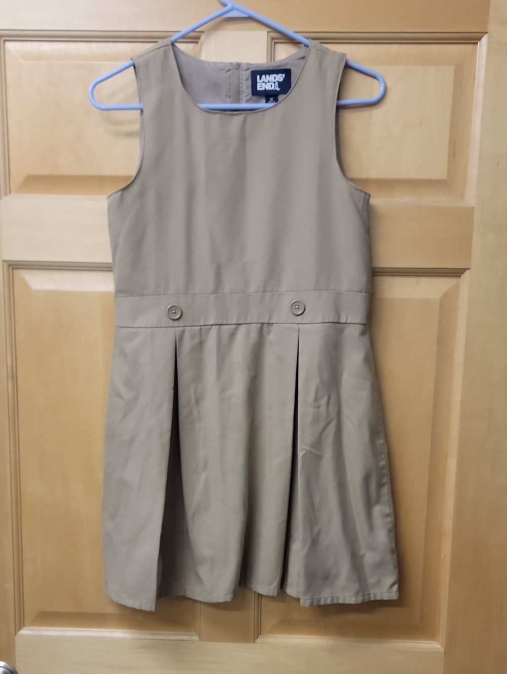 Lands' End Girls' Khaki Pleated School Jumper Dress☆☆school uniform